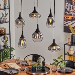 Maynal Suspension, Boule lumineuse, Suspension Clair, Fumé, 6 lumières