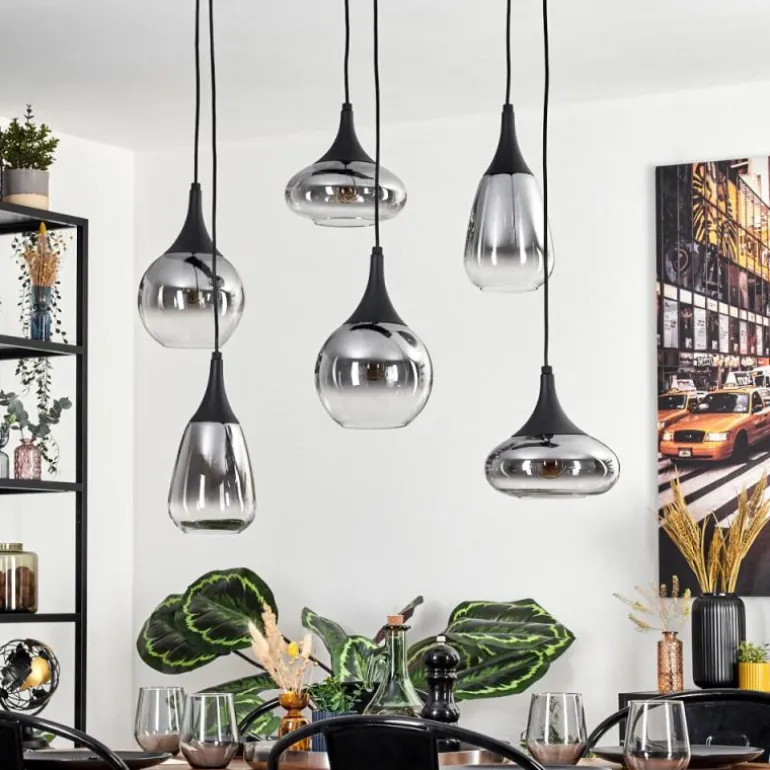 Maynal Suspension, Boule lumineuse, Suspension Clair, Fumé, 6 lumières