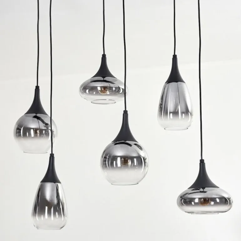 Maynal Suspension, Boule lumineuse, Suspension Clair, Fumé, 6 lumières