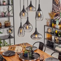 Maynal Suspension, Boule lumineuse, Suspension Clair, Fumé, 6 lumières