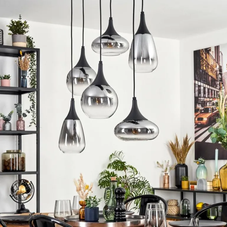 Maynal Suspension, Boule lumineuse, Suspension Clair, Fumé, 6 lumières