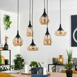 Maynal Suspension Noir, 6 lumières