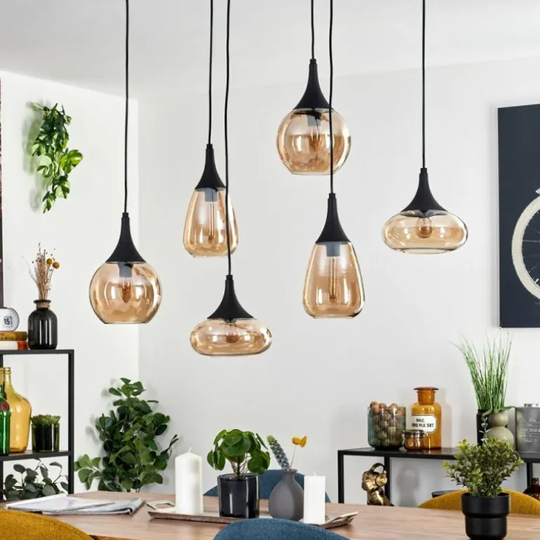 Maynal Suspension Noir, 6 lumières