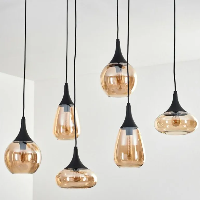 Maynal Suspension Noir, 6 lumières