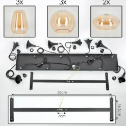 Maynal Suspension Noir, 8 lumières