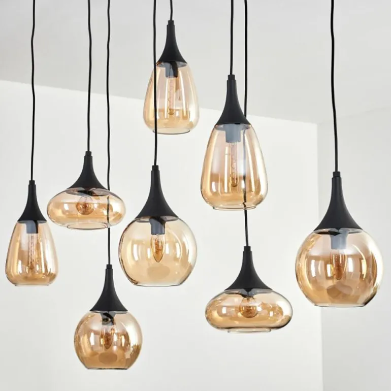 Maynal Suspension Noir, 8 lumières