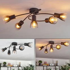 Medelim Plafonnier Clair, Fumé, 5 lumières