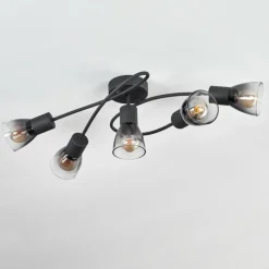 Medelim Plafonnier Clair, Fumé, 5 lumières