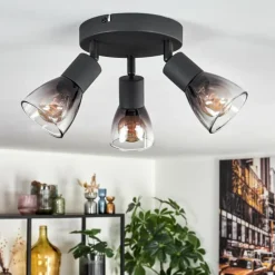 Medelim Plafonnier Clair, Fumé, 3 lumières