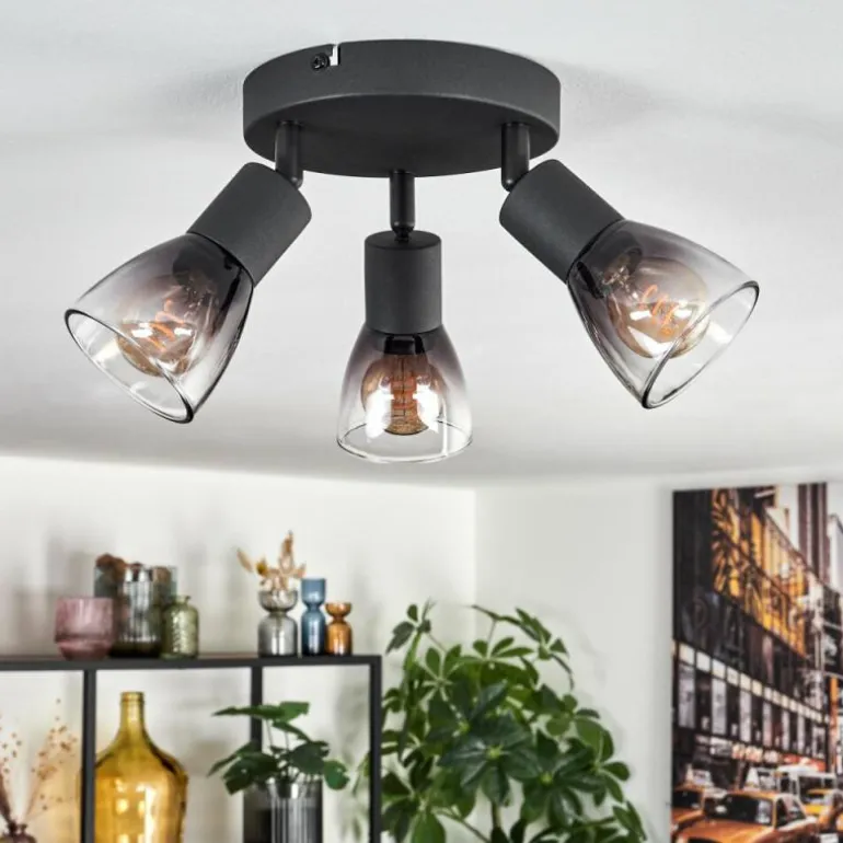 Medelim Plafonnier Clair, Fumé, 3 lumières