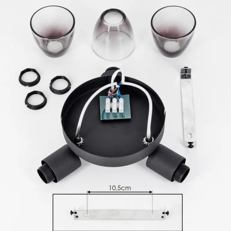 Medelim Plafonnier Clair, Fumé, 3 lumières