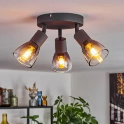 Medelim Plafonnier Clair, Fumé, 3 lumières