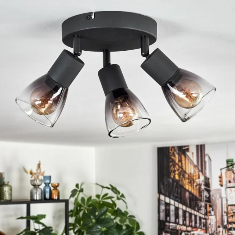 Medelim Plafonnier Clair, Fumé, 3 lumières