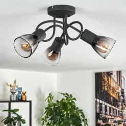 Medelim Plafonnier Clair, Fumé, 3 lumières