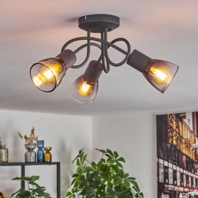 Medelim Plafonnier Clair, Fumé, 3 lumières