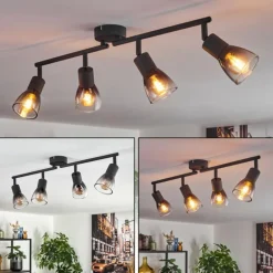 Medelim Plafonnier Clair, Fumé, 4 lumières