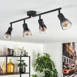 Medelim Plafonnier Clair, Fumé, 4 lumières