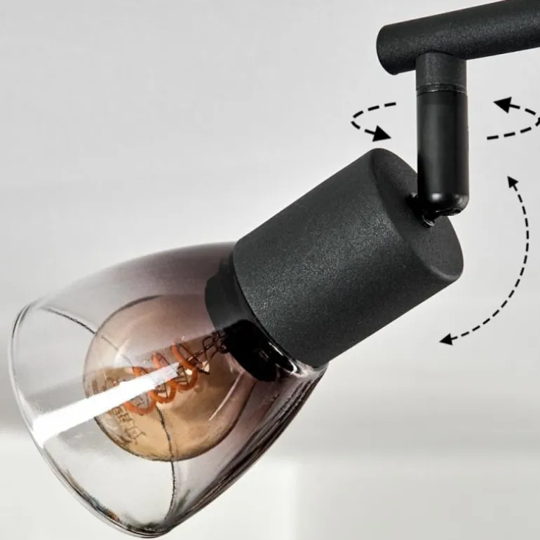 Medelim Plafonnier Clair, Fumé, 4 lumières