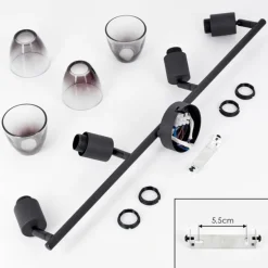 Medelim Plafonnier Clair, Fumé, 4 lumières
