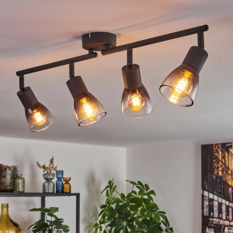 Medelim Plafonnier Clair, Fumé, 4 lumières