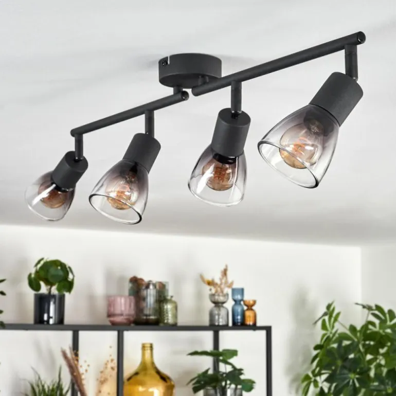 Medelim Plafonnier Clair, Fumé, 4 lumières