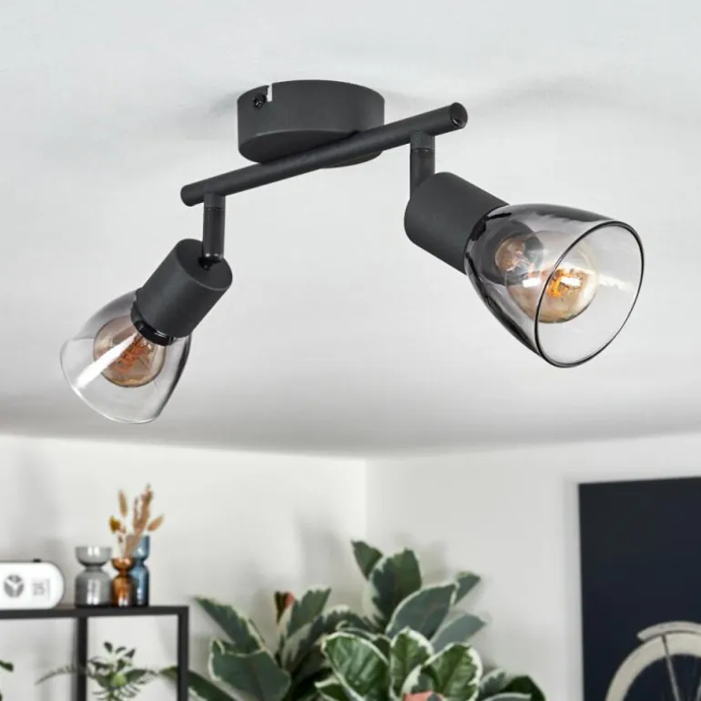Medelim Plafonnier Noir, 2 lumières