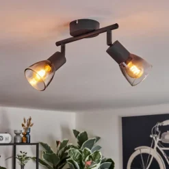 Medelim Plafonnier Noir, 2 lumières