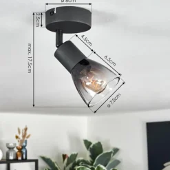 Medelim Plafonnier, Spot de plafond Noir, 1 lumière