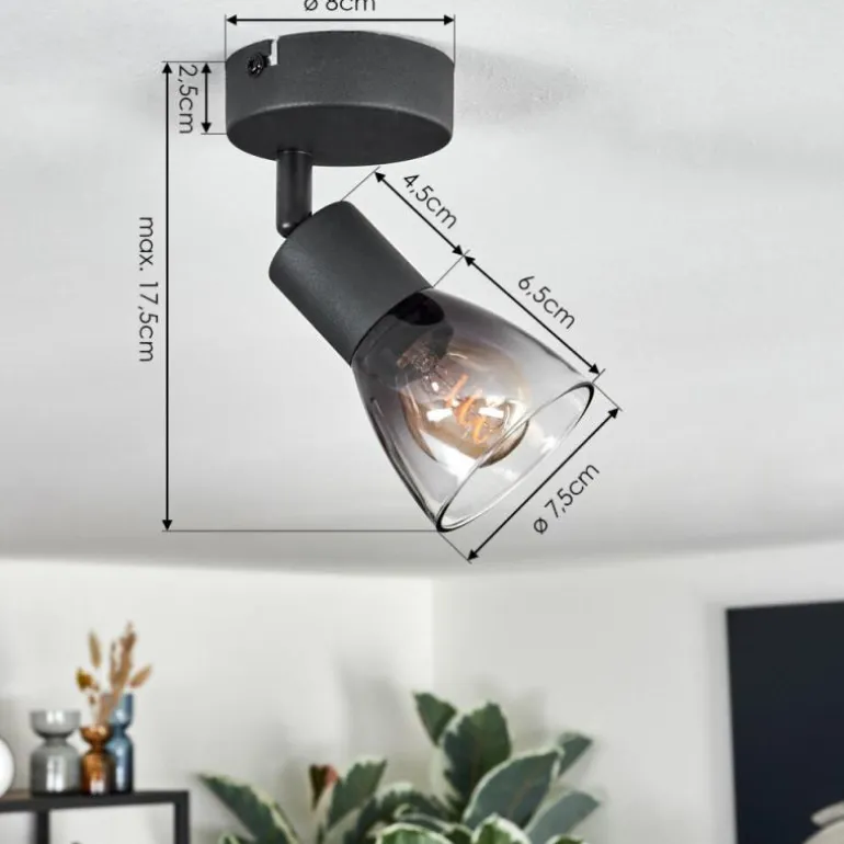 Medelim Plafonnier, Spot de plafond Noir, 1 lumière