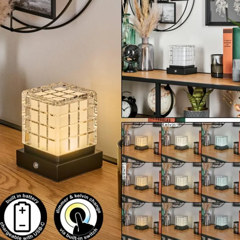 Medvik Lampe à poser LED Noir, 1 lumière
