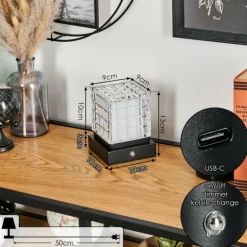 Medvik Lampe à poser LED Noir, 1 lumière