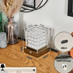 Medvik Lampe à poser LED Nickel mat, 1 lumière