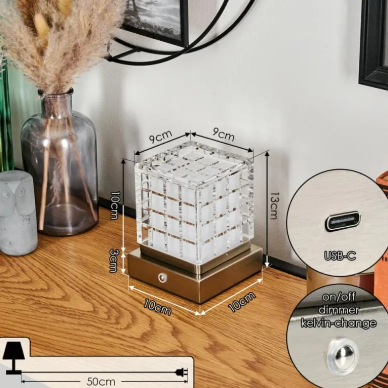 Medvik Lampe à poser LED Nickel mat, 1 lumière