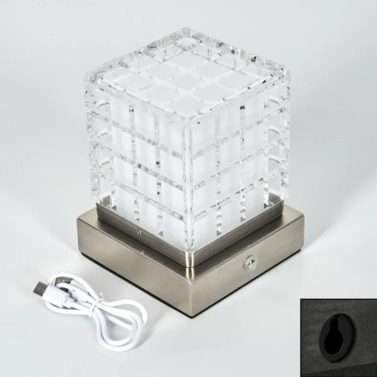 Medvik Lampe à poser LED Nickel mat, 1 lumière