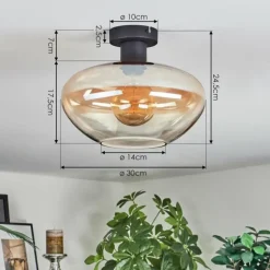 Mertola Plafonnier Ambre, Clair, 1 lumière