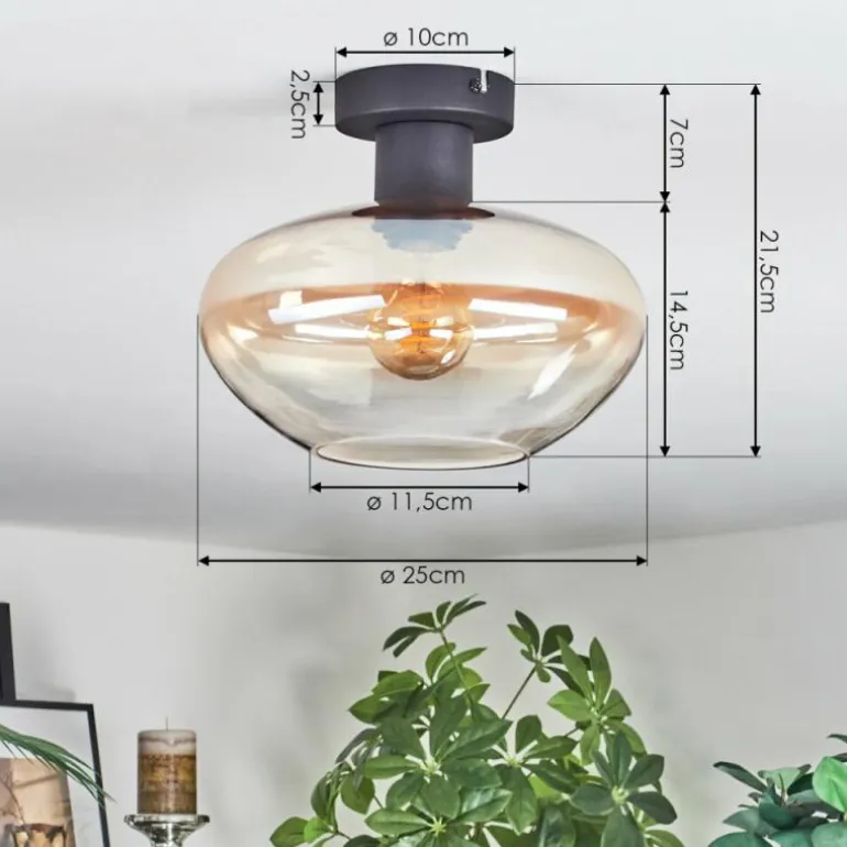 Mertola Plafonnier Ambre, Clair, 1 lumière