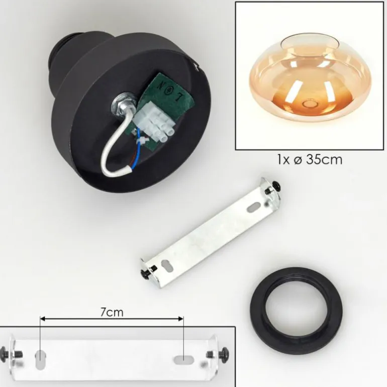 Mertola Plafonnier Ambre, Clair, 1 lumière