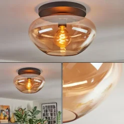 Mertola Plafonnier, Boule lumineuse Ambre, 1 lumière