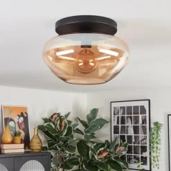 Mertola Plafonnier, Boule lumineuse Ambre, 1 lumière