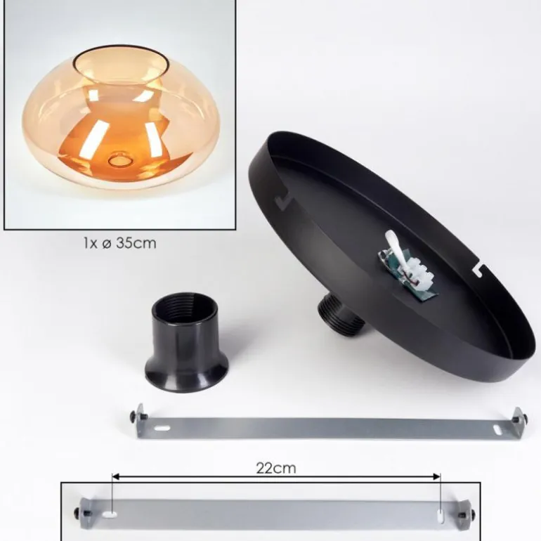 Mertola Plafonnier, Boule lumineuse Ambre, 1 lumière