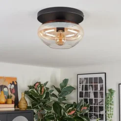 Mertola Plafonnier, Boule lumineuse Ambre, Clair, 1 lumière
