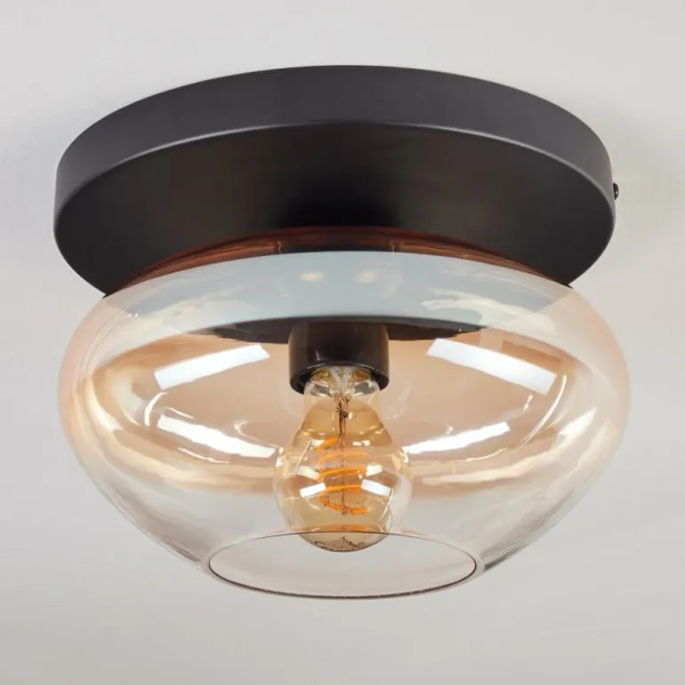 Mertola Plafonnier, Boule lumineuse Ambre, Clair, 1 lumière