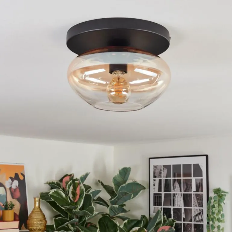 Mertola Plafonnier, Boule lumineuse Ambre, Clair, 1 lumière