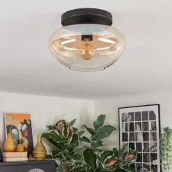 Mertola Plafonnier, Boule lumineuse Ambre, Clair, 1 lumière