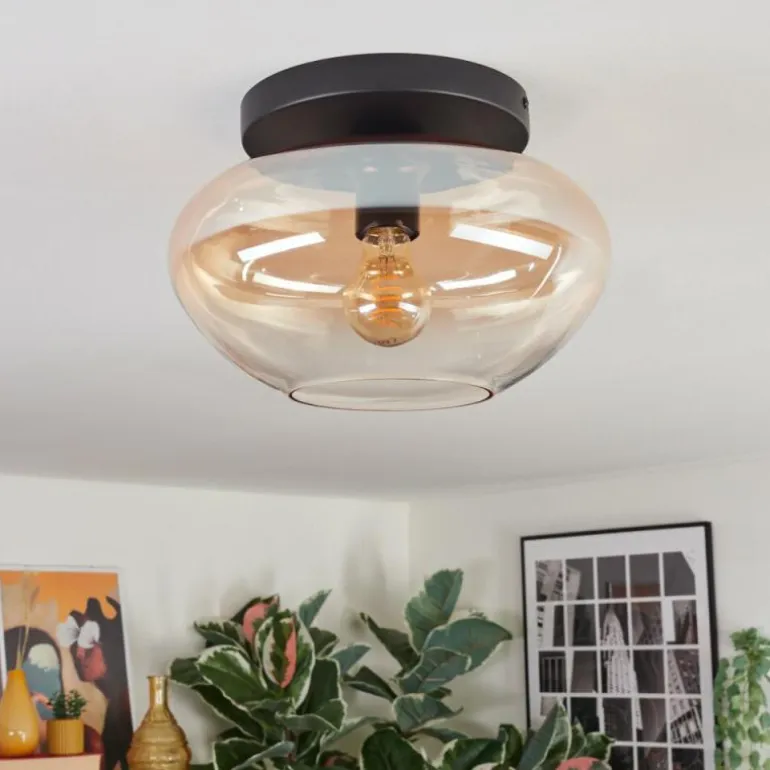 Mertola Plafonnier, Boule lumineuse Ambre, Clair, 1 lumière