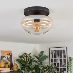 Mertola Plafonnier, Boule lumineuse Ambre, Clair, 1 lumière