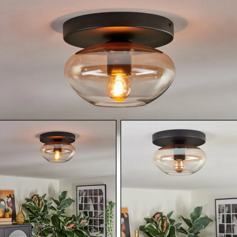 Mertola Plafonnier, Boule lumineuse Ambre, Clair, 1 lumière
