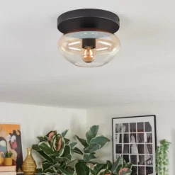 Mertola Plafonnier, Boule lumineuse Ambre, Clair, 1 lumière