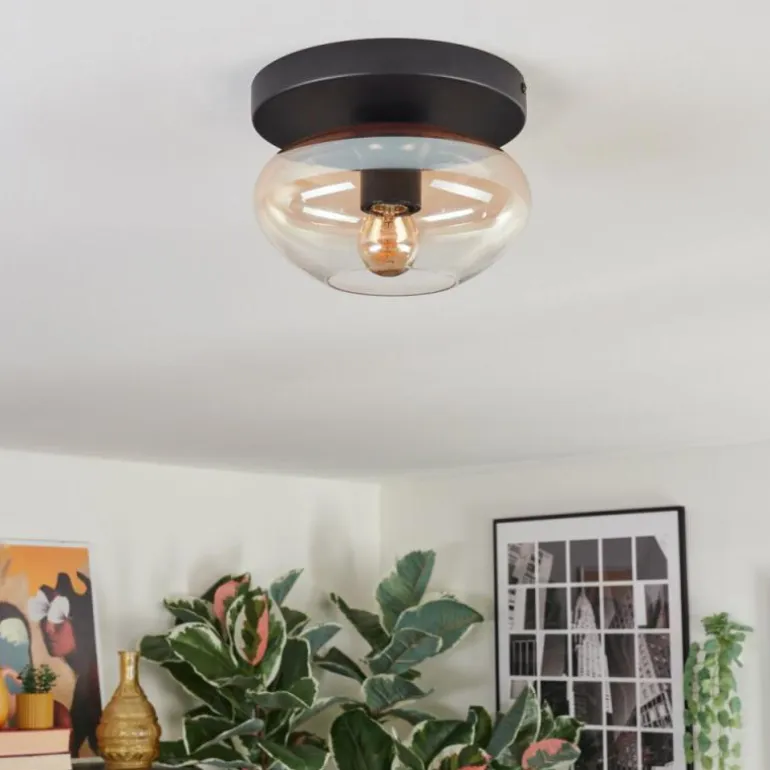Mertola Plafonnier, Boule lumineuse Ambre, Clair, 1 lumière
