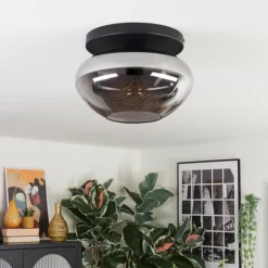 Mertola Plafonnier, Boule lumineuse Fumé, 1 lumière